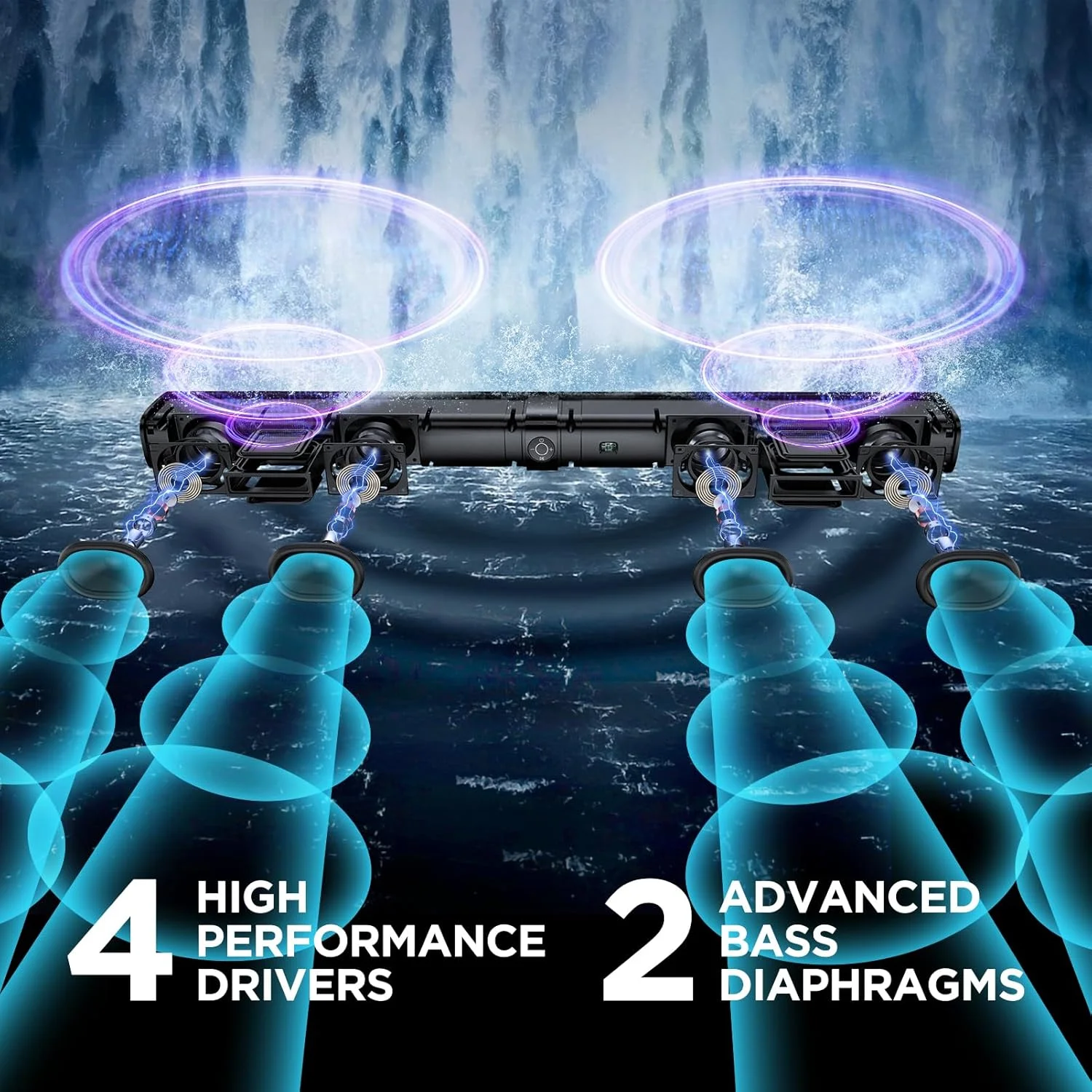 ساندبار Assistrust برای تلویزیون هوشمند، ساندبار با اتصال بلوتوث/ARC/Opt/AUX، تقویت خودکار صدا، 3 حالت اکولایزر، ساندبار جداشدنی 2 در 1 برای تلویزیون/رایانه شخصی/بازی/پروژکتور