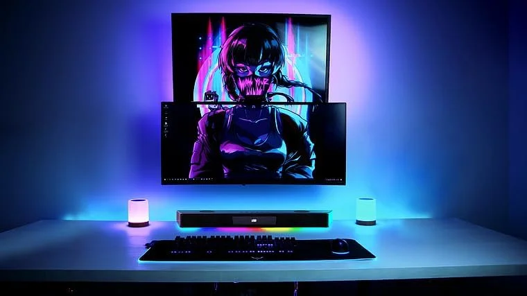 ساندبار گیمینگ چند کاناله 5.1 CREATIVE Sound Blaster Katana V2X با ساب ووفر فشرده، توان خروجی 180 وات، طراحی 5 درایور Tri-amplified، فناوری Super X-Fi و نورپردازی RGB