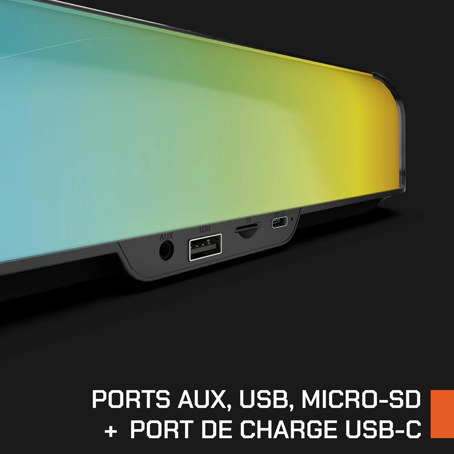 نوار صوتی گیمینگ RGB نوا گیمینگ مدل URSAE، صدای قدرتمند، 6 ساعت عمر باتری، طراحی جمع و جور، LED RGB، بلوتوث 5.3 برای کامپیوتر، تلفن های هوشمند و تبلت ها