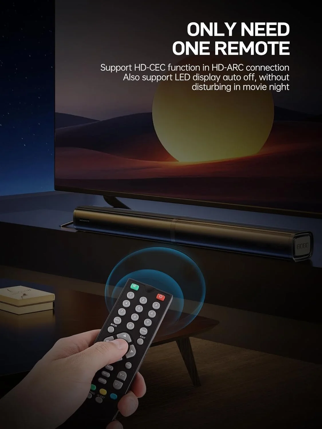 ساندبار گیمینگ کامپیوتر MEVOSTO برای تلویزیون 2.2 کاناله با ساب ووفر داخلی 80 وات 2 در 1 صدای فراگیر جداشدنی HD - ARC/Optical/USB/AUX/BT 3EQ و قابلیت تنظیم Bass/Treble سازگار با دستگاه های گیمینگ قابل نصب روی دیوار