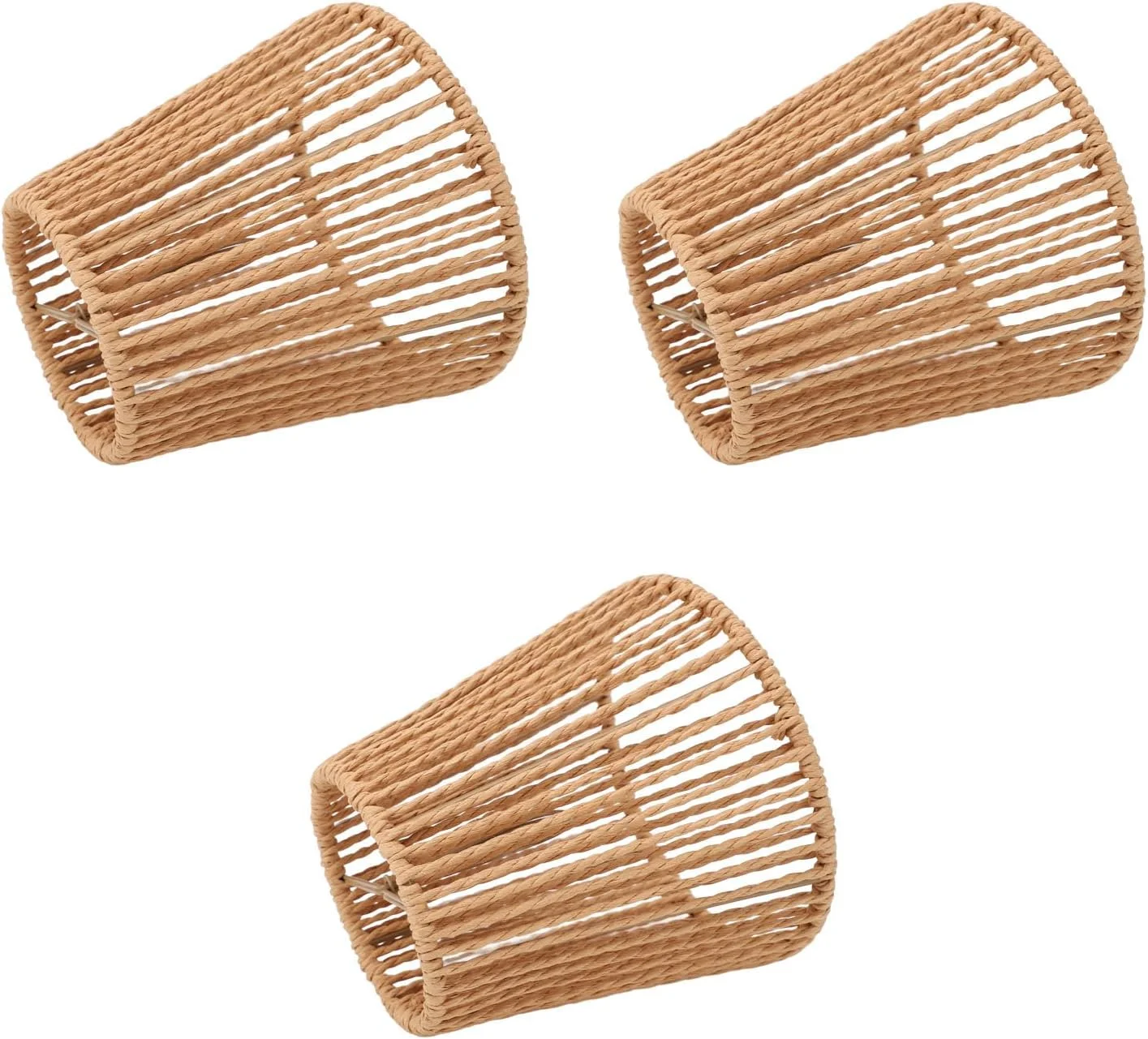 آباژور حصیری بافت دستی Tnfeeon، ست 3 عددی آباژور کوچک برای چراغ های ایستاده با گیره/نگهدارنده لامپ E14 برای دکوراسیون منزل، جایگزینی لوستر آباژور حصیری بافت دستی Tnfeeon، ست 3 عددی آباژور کوچک برای چراغ های ایستاده با گیره/نگهدارنده لامپ E14 برای دکوراسیون منزل، جایگزینی لوستر