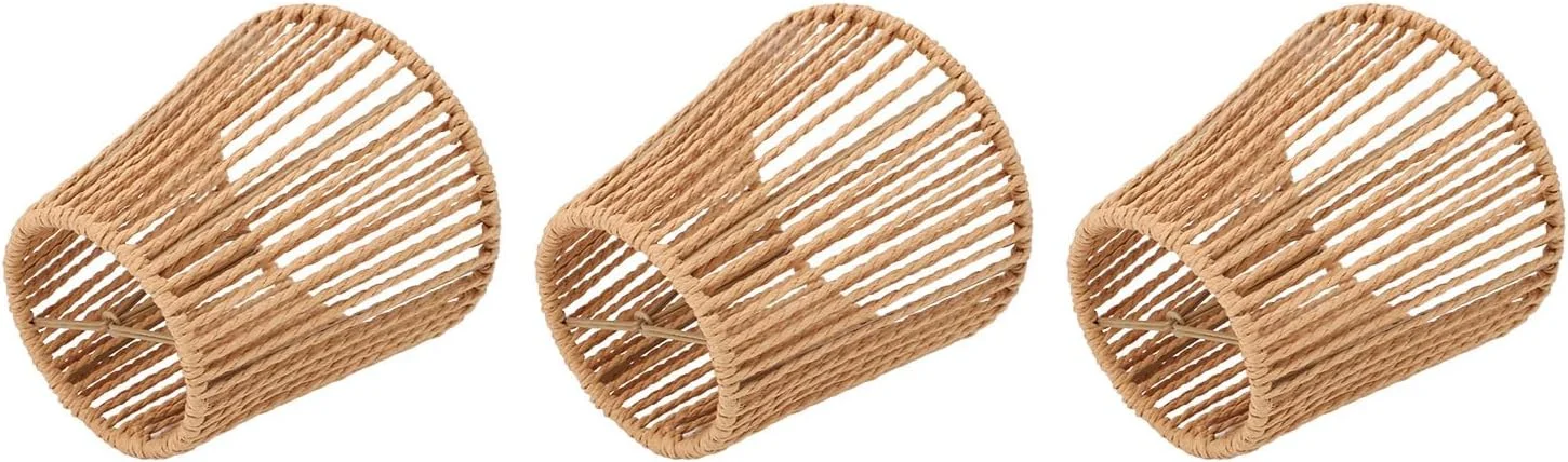 آباژور حصیری بافت دستی Tnfeeon، ست 3 عددی آباژور کوچک برای چراغ های ایستاده با گیره/نگهدارنده لامپ E14 برای دکوراسیون منزل، جایگزینی لوستر آباژور حصیری بافت دستی Tnfeeon، ست 3 عددی آباژور کوچک برای چراغ های ایستاده با گیره/نگهدارنده لامپ E14 برای دکوراسیون منزل، جایگزینی لوستر