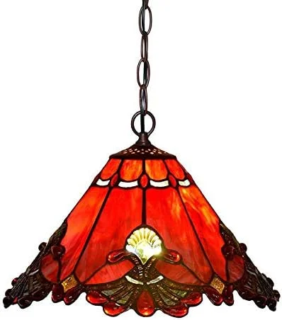 لوستر به سبک تیفانی برای غذاخوری، آویز برگ شیشه ای رنگی به سبک اروپایی پاستورال، مناسب اتاق خواب، راهرو و کریدور لوستر به سبک تیفانی برای غذاخوری، آویز برگ شیشه ای رنگی به سبک اروپایی پاستورال، مناسب اتاق خواب، راهرو و کریدور