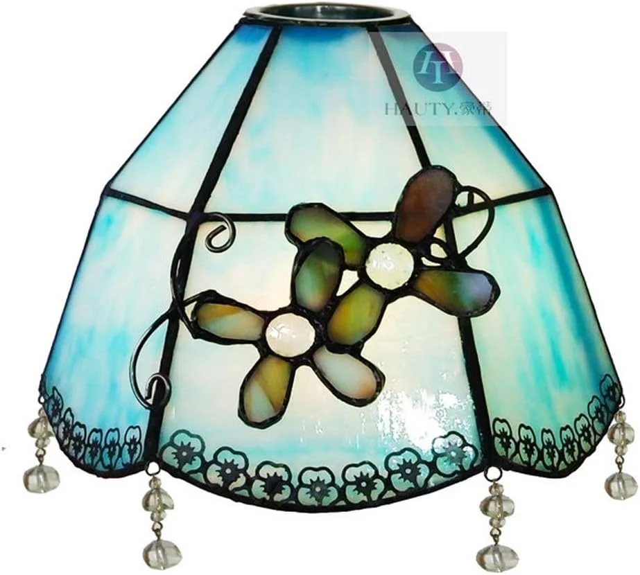 چراغ آویز سقفی شیشه ای طرح تیفانی با سایه بان دست ساز 8 اینچی مناسب اتاق خواب، دفتر کار، رستوران و کافه چراغ آویز سقفی شیشه ای طرح تیفانی با سایه بان دست ساز 8 اینچی مناسب اتاق خواب، دفتر کار، رستوران و کافه
