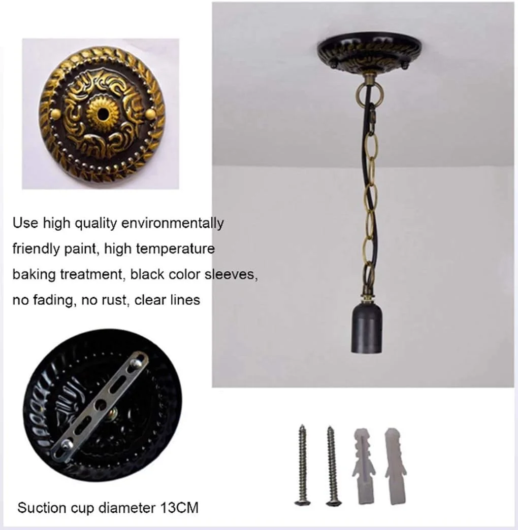 چراغ آویز سقفی طرح انگور رترو تیفانی با شیشه رنگی، سایه 17 اینچی مناسب برای اتاق ناهارخوری، جزیره آشپزخانه، نورپردازی آویز هنری، E27، 40 وات چراغ آویز سقفی طرح انگور رترو تیفانی با شیشه رنگی، سایه 17 اینچی مناسب برای اتاق ناهارخوری، جزیره آشپزخانه، نورپردازی آویز هنری، E27، 40 وات