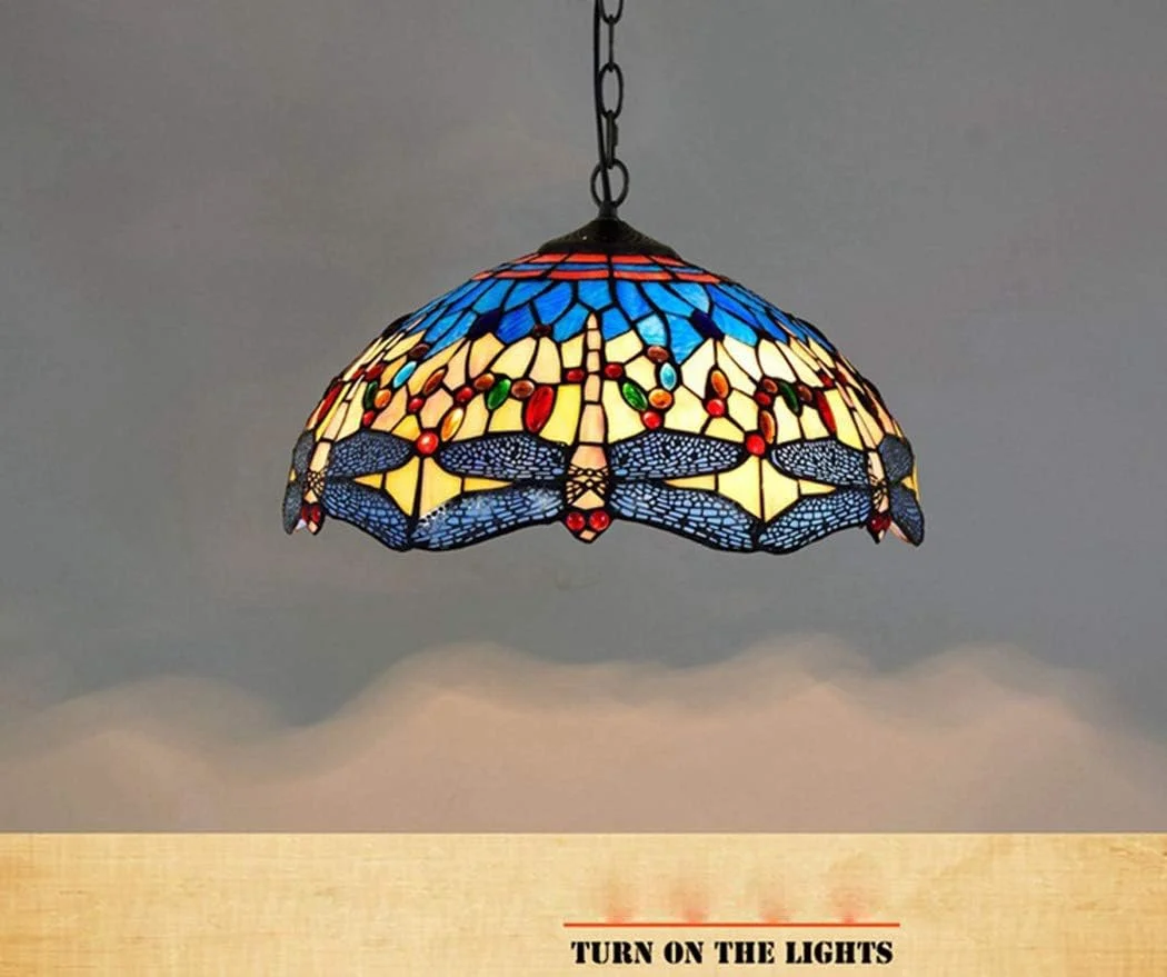 لوستر شیشه ای تیفانی، مناسب برای بار، رستوران، کافی شاپ، آویز، آبی روشن و زرد، لوستر هنری میناکاری شده، مناسب برای بار، رستوران، لامپ لعاب دار لوستر شیشه ای تیفانی، مناسب برای بار، رستوران، کافی شاپ، آویز، آبی روشن و زرد، لوستر هنری میناکاری شده، مناسب برای بار، رستوران، لامپ لعاب دار