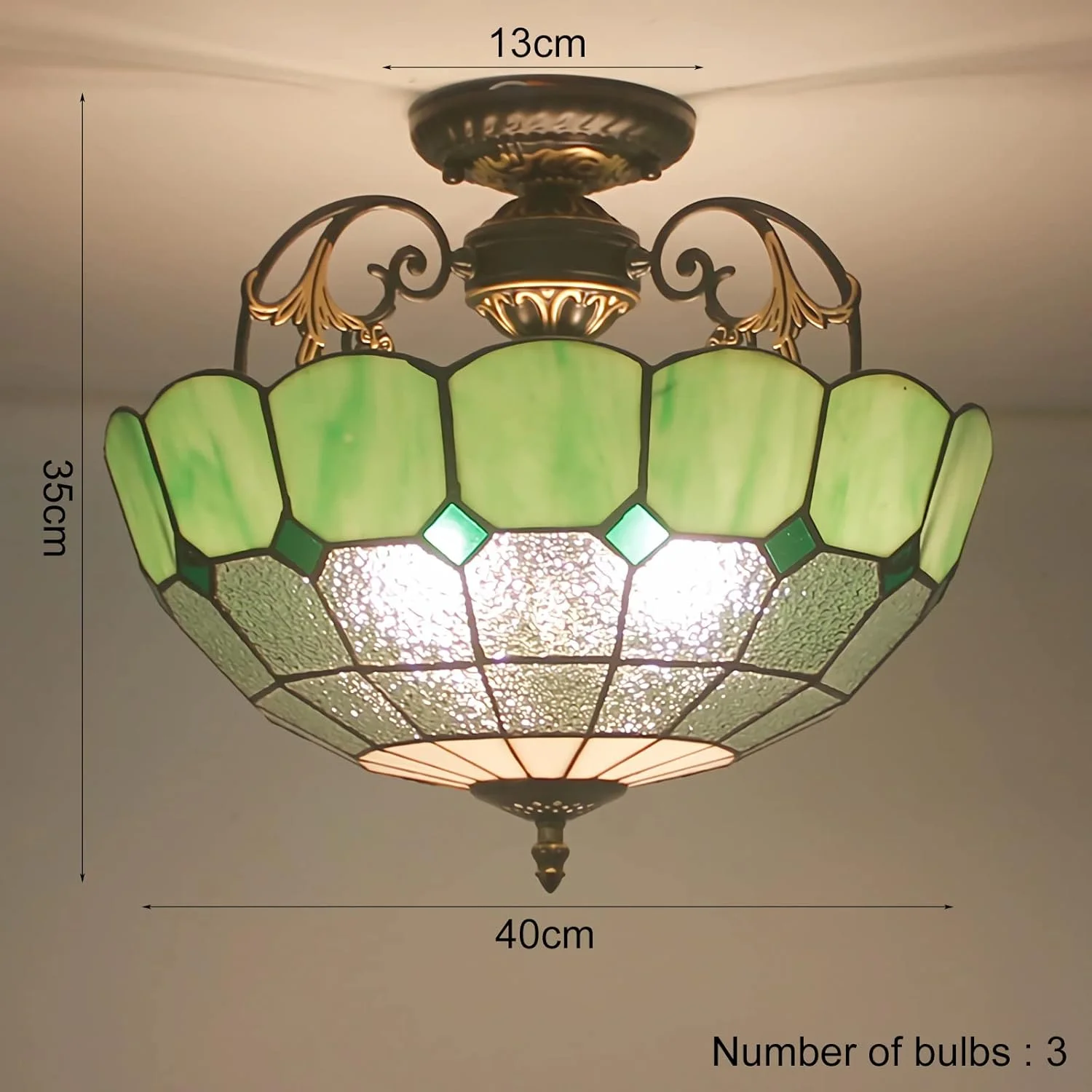 چراغ آویز سقفی شیشه ای رنگی به سبک تیفانی، سبز، مناسب اتاق نشیمن، اتاق خواب، ناهارخوری، آشپزخانه، راهرو، 30 سانتی متر، 40 سانتی متر چراغ آویز سقفی شیشه ای رنگی به سبک تیفانی، سبز، مناسب اتاق نشیمن، اتاق خواب، ناهارخوری، آشپزخانه، راهرو، 30 سانتی متر، 40 سانتی متر