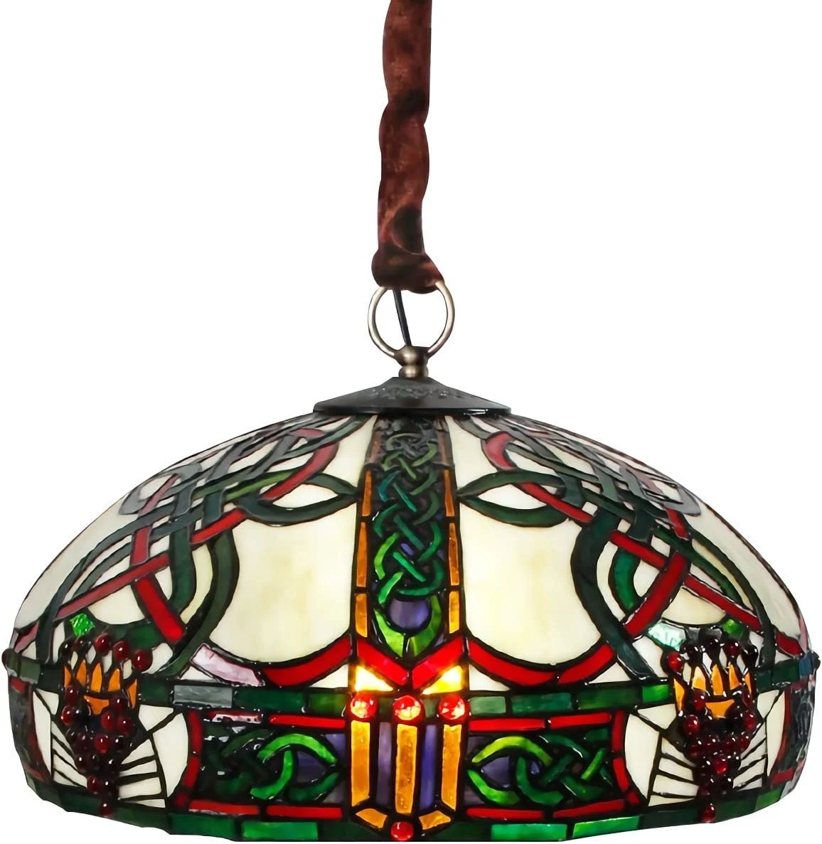چراغ سقفی به سبک تیفانی، سایه شیشه ای رنگی 16 اینچی، 3 چراغ، آویز LED رمانتیک و قدیمی برای اتاق خواب، اتاق نشیمن، اتاق غذاخوری، A چراغ سقفی به سبک تیفانی، سایه شیشه ای رنگی 16 اینچی، 3 چراغ، آویز LED رمانتیک و قدیمی برای اتاق خواب، اتاق نشیمن، اتاق غذاخوری، A