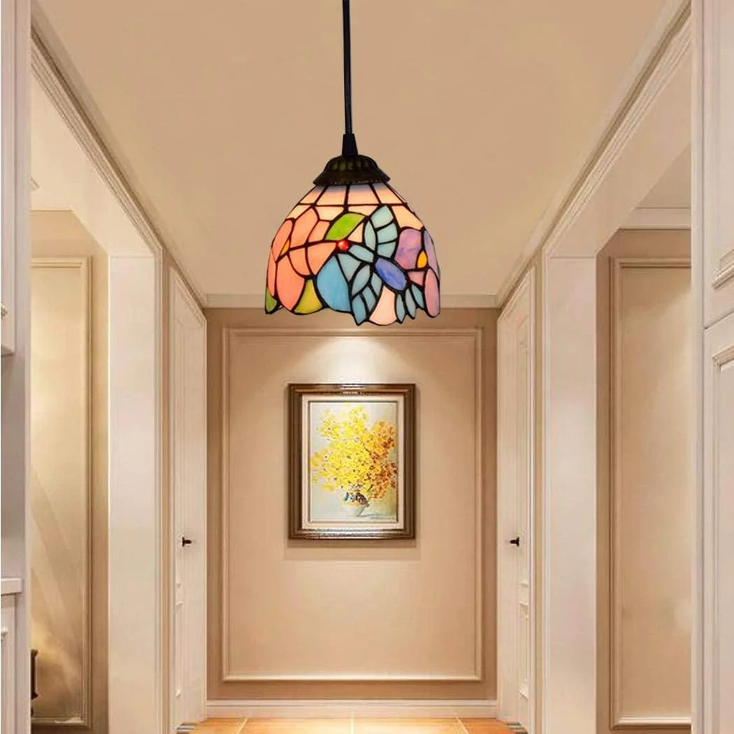 چراغ آویز طرح تیفانی، مینی آویز سقفی شیشه ای رنگی طرح پرنده به سبک وینتج پاستورال، مناسب اتاق غذاخوری، راهرو، سرپیچ E27، سایز 6 اینچ چراغ آویز طرح تیفانی، مینی آویز سقفی شیشه ای رنگی طرح پرنده به سبک وینتج پاستورال، مناسب اتاق غذاخوری، راهرو، سرپیچ E27، سایز 6 اینچ