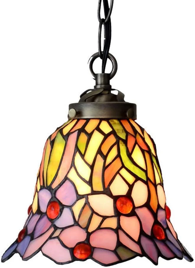 چراغ آویز 15 سانتی متری به سبک تیفانی، چراغ آویز شیشه ای رنگی قرمز، چراغ آویز سقفی برای راهرو، کافه، سرپیچ E27 چراغ آویز 15 سانتی متری به سبک تیفانی، چراغ آویز شیشه ای رنگی قرمز، چراغ آویز سقفی برای راهرو، کافه، سرپیچ E27
