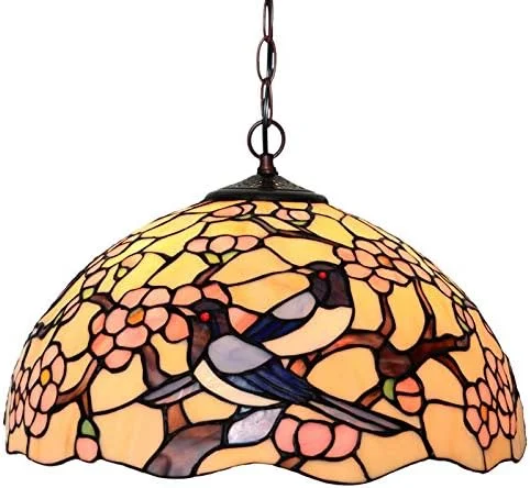 چراغ آویز به سبک تیفانی با عرض 40 سانتی متر، آباژور شیشه ای رنگی، چراغ های لولایی، نورپردازی عتیقه برای اتاق نشیمن و اتاق قهوه چراغ آویز به سبک تیفانی با عرض 40 سانتی متر، آباژور شیشه ای رنگی، چراغ های لولایی، نورپردازی عتیقه برای اتاق نشیمن و اتاق قهوه