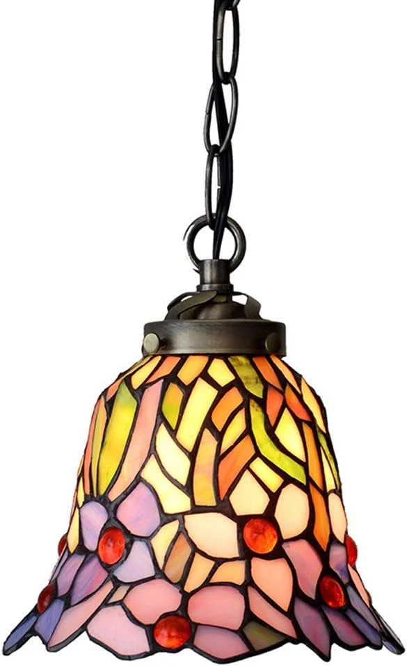 چراغ آویز 15 سانتی متری به سبک تیفانی، چراغ آویز شیشه ای رنگی قرمز، چراغ آویز سقفی برای راهرو، کافه، سرپیچ E27 چراغ آویز 15 سانتی متری به سبک تیفانی، چراغ آویز شیشه ای رنگی قرمز، چراغ آویز سقفی برای راهرو، کافه، سرپیچ E27