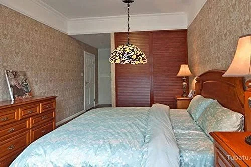 چراغ آویز به سبک تیفانی با عرض 40 سانتی متر، آباژور شیشه ای رنگی، چراغ های لولایی، نورپردازی عتیقه برای اتاق نشیمن و اتاق قهوه چراغ آویز به سبک تیفانی با عرض 40 سانتی متر، آباژور شیشه ای رنگی، چراغ های لولایی، نورپردازی عتیقه برای اتاق نشیمن و اتاق قهوه