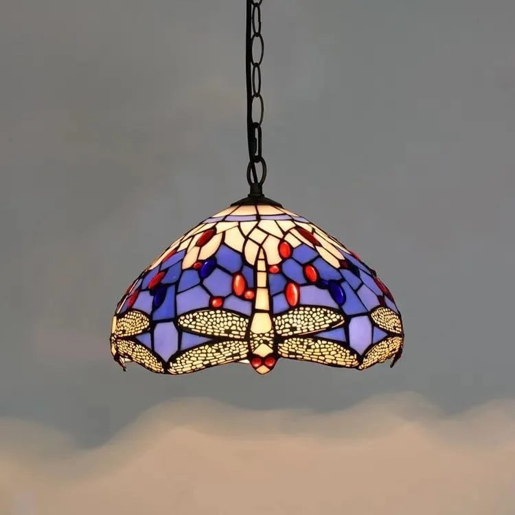 چراغ آویز به سبک تیفانی، لوستر آویز شیشه ای رنگی آبی طرح سنجاقک 12 اینچی، دکوراسیون آشپزخانه، جزیره، اتاق نشیمن، اتاق غذاخوری، اتاق خواب، راهرو چراغ آویز به سبک تیفانی، لوستر آویز شیشه ای رنگی آبی طرح سنجاقک 12 اینچی، دکوراسیون آشپزخانه، جزیره، اتاق نشیمن، اتاق غذاخوری، اتاق خواب، راهرو