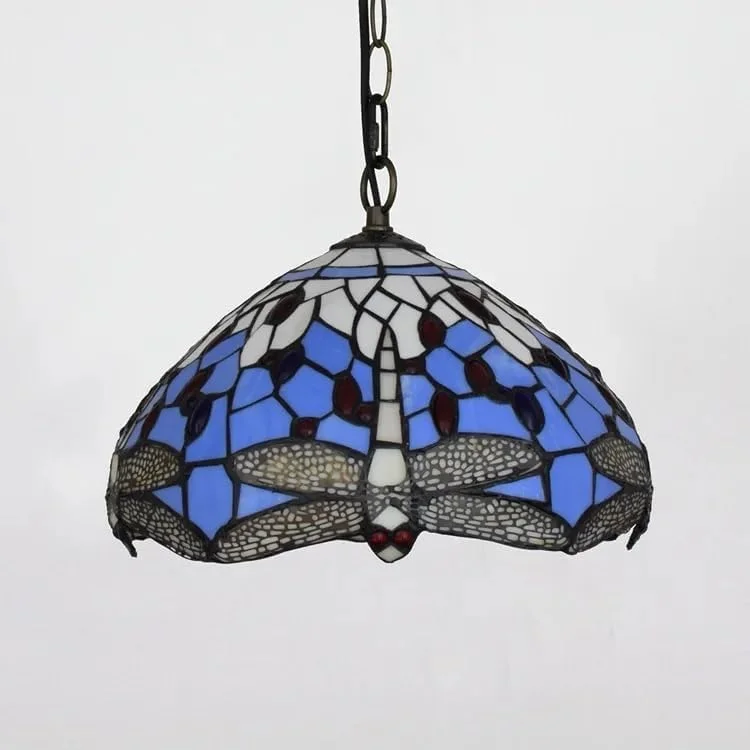 چراغ آویز به سبک تیفانی، لوستر آویز شیشه ای رنگی آبی طرح سنجاقک 12 اینچی، دکوراسیون آشپزخانه، جزیره، اتاق نشیمن، اتاق غذاخوری، اتاق خواب، راهرو چراغ آویز به سبک تیفانی، لوستر آویز شیشه ای رنگی آبی طرح سنجاقک 12 اینچی، دکوراسیون آشپزخانه، جزیره، اتاق نشیمن، اتاق غذاخوری، اتاق خواب، راهرو