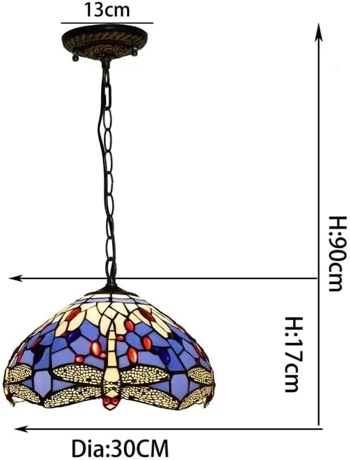 چراغ آویز به سبک تیفانی، لوستر آویز شیشه ای رنگی آبی طرح سنجاقک 12 اینچی، دکوراسیون آشپزخانه، جزیره، اتاق نشیمن، اتاق غذاخوری، اتاق خواب، راهرو چراغ آویز به سبک تیفانی، لوستر آویز شیشه ای رنگی آبی طرح سنجاقک 12 اینچی، دکوراسیون آشپزخانه، جزیره، اتاق نشیمن، اتاق غذاخوری، اتاق خواب، راهرو