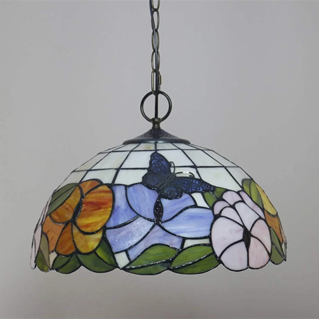 چراغ آویز سبک تیفانی 16 اینچی، لوستر شیشه ای رنگی طرح آفتابگردان، چراغ سقفی رترو، مناسب اتاق نشیمن، اتاق خواب، اتاق غذاخوری، سرپیچ E27، مدل B چراغ آویز سبک تیفانی 16 اینچی، لوستر شیشه ای رنگی طرح آفتابگردان، چراغ سقفی رترو، مناسب اتاق نشیمن، اتاق خواب، اتاق غذاخوری، سرپیچ E27، مدل B