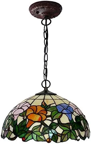 چراغ آویز تیفانی طرح گل رز، شیشه رنگی، آویز 12 اینچی E26 LED، لوستر، چراغ های آویز، چراغ سقفی چراغ آویز تیفانی طرح گل رز، شیشه رنگی، آویز 12 اینچی E26 LED، لوستر، چراغ های آویز، چراغ سقفی