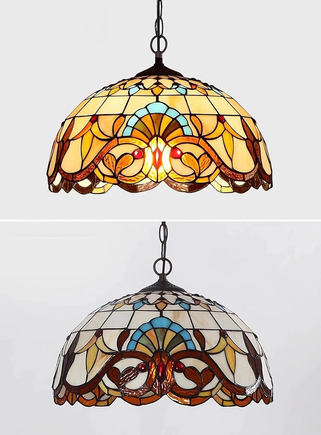 چراغ آویز تیفانی، سایه شیشه ای رنگی زرد 20 اینچی، دکور بوهو سقفی 3-شاخه مناسب اتاق خواب، آشپزخانه، ناهارخوری، اتاق نشیمن، ورودی راهرو چراغ آویز تیفانی، سایه شیشه ای رنگی زرد 20 اینچی، دکور بوهو سقفی 3-شاخه مناسب اتاق خواب، آشپزخانه، ناهارخوری، اتاق نشیمن، ورودی راهرو