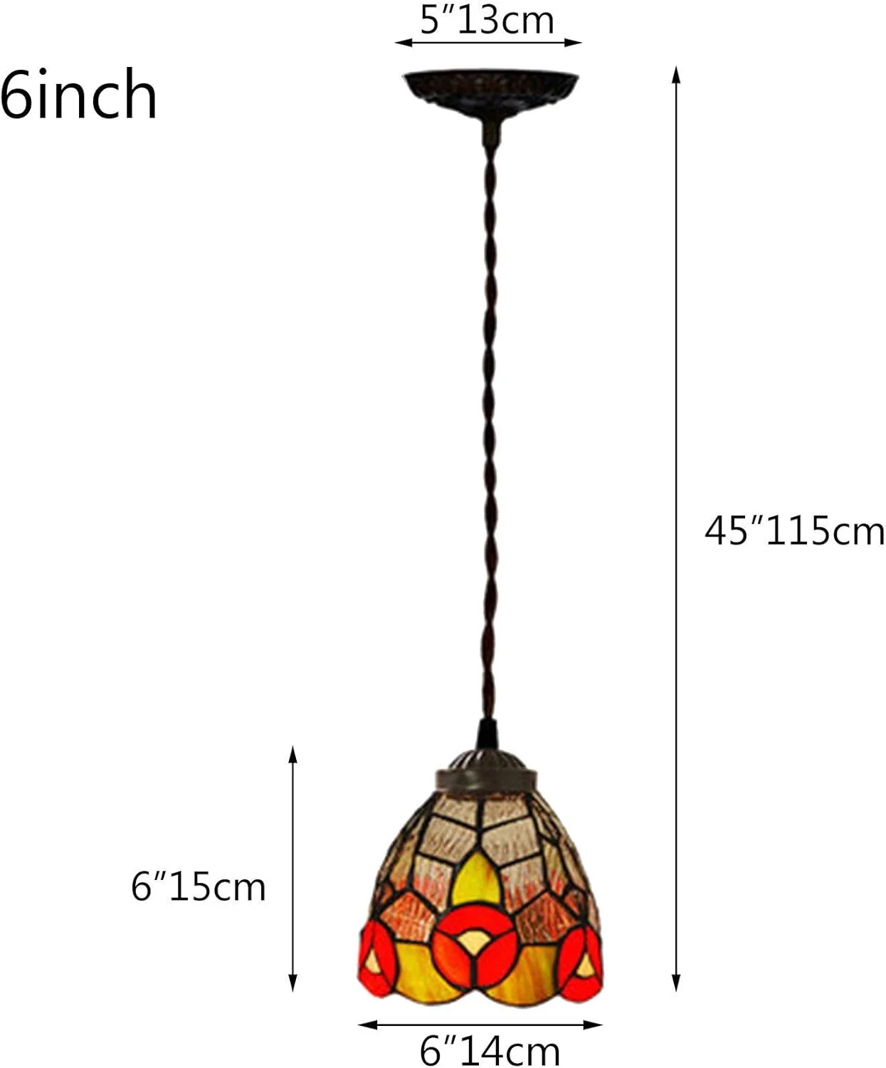 چراغ آویز تیفانی، گل قرمز، شیشه رنگی، آویز 6 اینچی E27، لوستر، چراغ های آویز سقفی، مناسب برای جزیره آشپزخانه، اتاق غذاخوری چراغ آویز تیفانی، گل قرمز، شیشه رنگی، آویز 6 اینچی E27، لوستر، چراغ های آویز سقفی، مناسب برای جزیره آشپزخانه، اتاق غذاخوری
