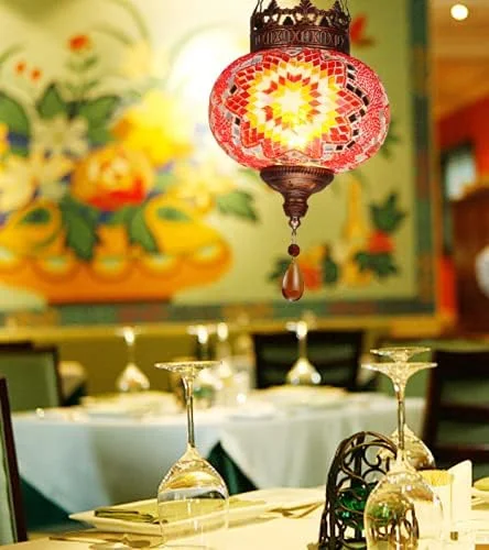 چراغ آویز به سبک تیفانی، چراغ آویز سقفی دست ساز شیشه ای موزاییکی به سبک مراکشی ترکیه ای چراغ آویز به سبک تیفانی، چراغ آویز سقفی دست ساز شیشه ای موزاییکی به سبک مراکشی ترکیه ای