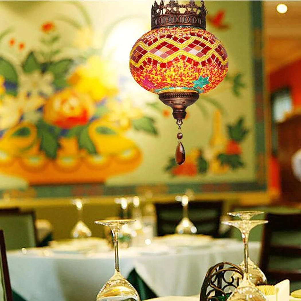 چراغ آویز به سبک تیفانی، چراغ آویز سقفی دست ساز موزاییکی شیشه ای به سبک مراکشی ترکی چراغ آویز به سبک تیفانی، چراغ آویز سقفی دست ساز موزاییکی شیشه ای به سبک مراکشی ترکی