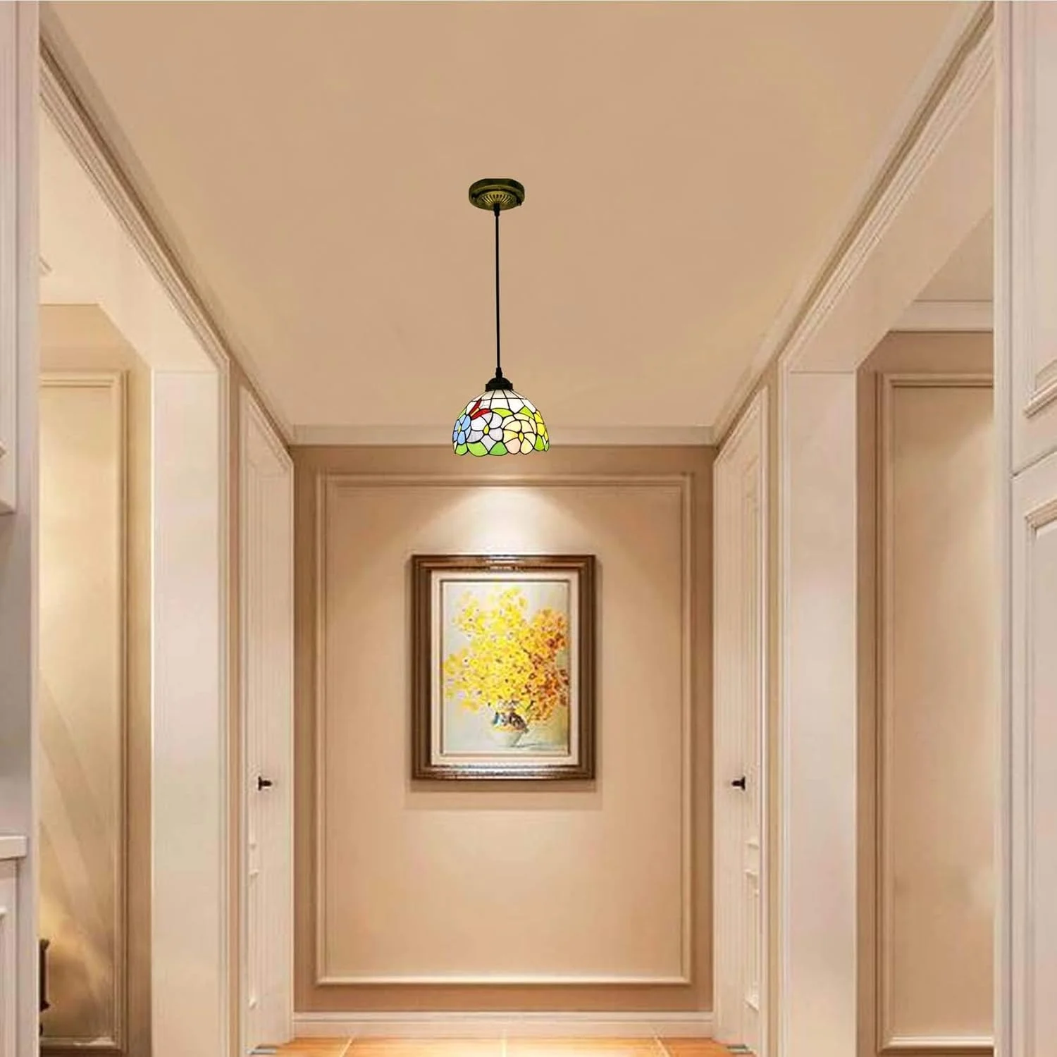 چراغ آویز کوچک به سبک تیفانی، آبی نارنجی طرح گل نیلوفر، چراغ آویز شیشه ای رنگی، چراغ سقفی آویز پروانه ای E27 برای اتاق غذاخوری، لوفت، 8 اینچ چراغ آویز کوچک به سبک تیفانی، آبی نارنجی طرح گل نیلوفر، چراغ آویز شیشه ای رنگی، چراغ سقفی آویز پروانه ای E27 برای اتاق غذاخوری، لوفت، 8 اینچ