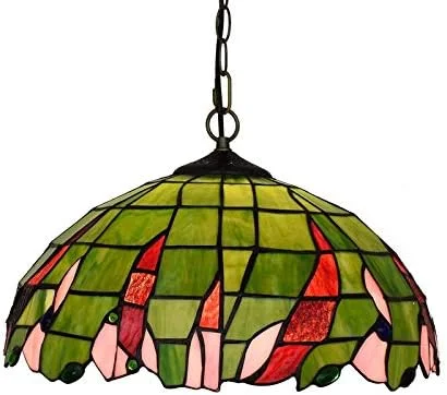لوستر آویز سبک تیفانی، قطر 40 سانتیمتر، رنگ سبز و قرمز، شیشه رنگی، چراغ آویز سقفی برای جزیره آشپزخانه، اتاق نشیمن، اتاق غذاخوری، بار لوستر آویز سبک تیفانی، قطر 40 سانتیمتر، رنگ سبز و قرمز، شیشه رنگی، چراغ آویز سقفی برای جزیره آشپزخانه، اتاق نشیمن، اتاق غذاخوری، بار