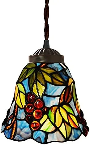 چراغ آویز تیفانی 7 اینچی، چراغ آویز شیشه ای رنگی انگور قرمز، لوستر آویز دکوری هنری، چراغ آویز کوچک برای راهرو بار، اتاق نشیمن، اتاق غذاخوری، اتاق خواب، ایوان چراغ آویز تیفانی 7 اینچی، چراغ آویز شیشه ای رنگی انگور قرمز، لوستر آویز دکوری هنری، چراغ آویز کوچک برای راهرو بار، اتاق نشیمن، اتاق غذاخوری، اتاق خواب، ایوان