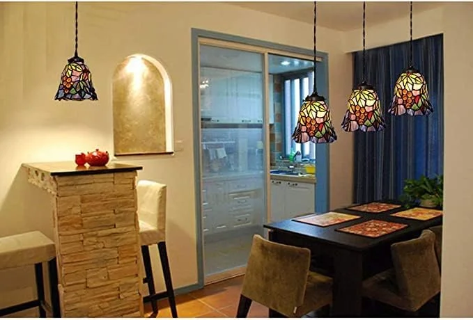 چراغ آویز تیفانی 7 اینچی، چراغ آویز شیشه ای رنگی انگور قرمز، لوستر آویز دکوری هنری، چراغ آویز کوچک برای راهرو بار، اتاق نشیمن، اتاق غذاخوری، اتاق خواب، ایوان چراغ آویز تیفانی 7 اینچی، چراغ آویز شیشه ای رنگی انگور قرمز، لوستر آویز دکوری هنری، چراغ آویز کوچک برای راهرو بار، اتاق نشیمن، اتاق غذاخوری، اتاق خواب، ایوان