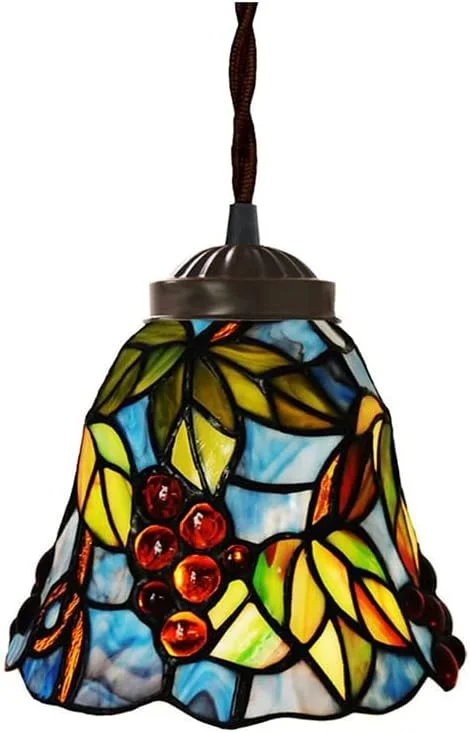 چراغ آویز انگوری مینیاتوری 7 اینچی به سبک تیفانی، چراغ های آویز دست ساز پاستورال، لوستر شیشه ای رنگی وینتیج برای راهرو اتاق غذاخوری چراغ آویز انگوری مینیاتوری 7 اینچی به سبک تیفانی، چراغ های آویز دست ساز پاستورال، لوستر شیشه ای رنگی وینتیج برای راهرو اتاق غذاخوری