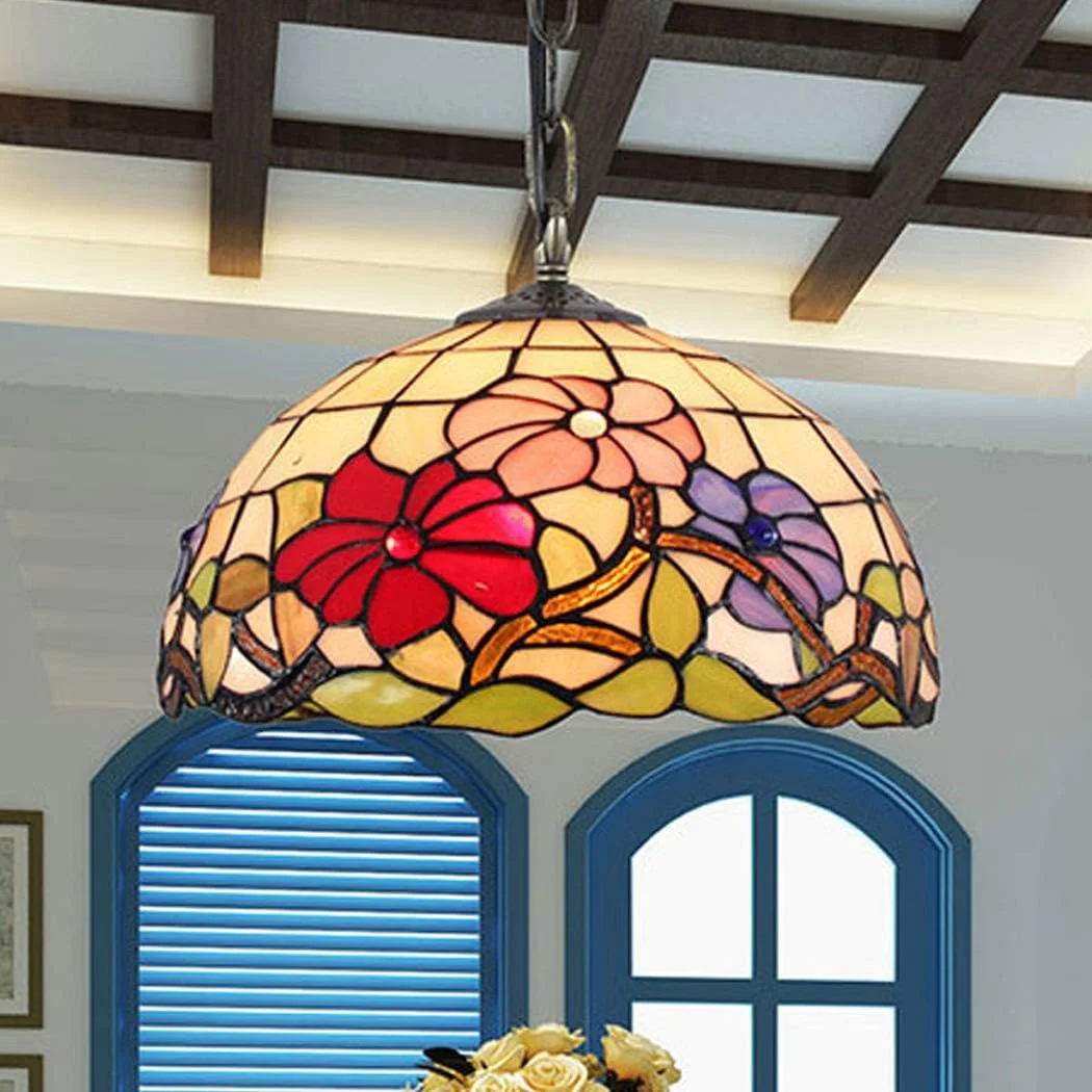 چراغ آویز به سبک تیفانی، لوستر شیشه ای رنگی به سبک روستایی، آباژور زنجیری آویز برای اتاق خواب، اتاق نشیمن، اتاق غذاخوری، آشپزخانه، 12 اینچ چراغ آویز به سبک تیفانی، لوستر شیشه ای رنگی به سبک روستایی، آباژور زنجیری آویز برای اتاق خواب، اتاق نشیمن، اتاق غذاخوری، آشپزخانه، 12 اینچ
