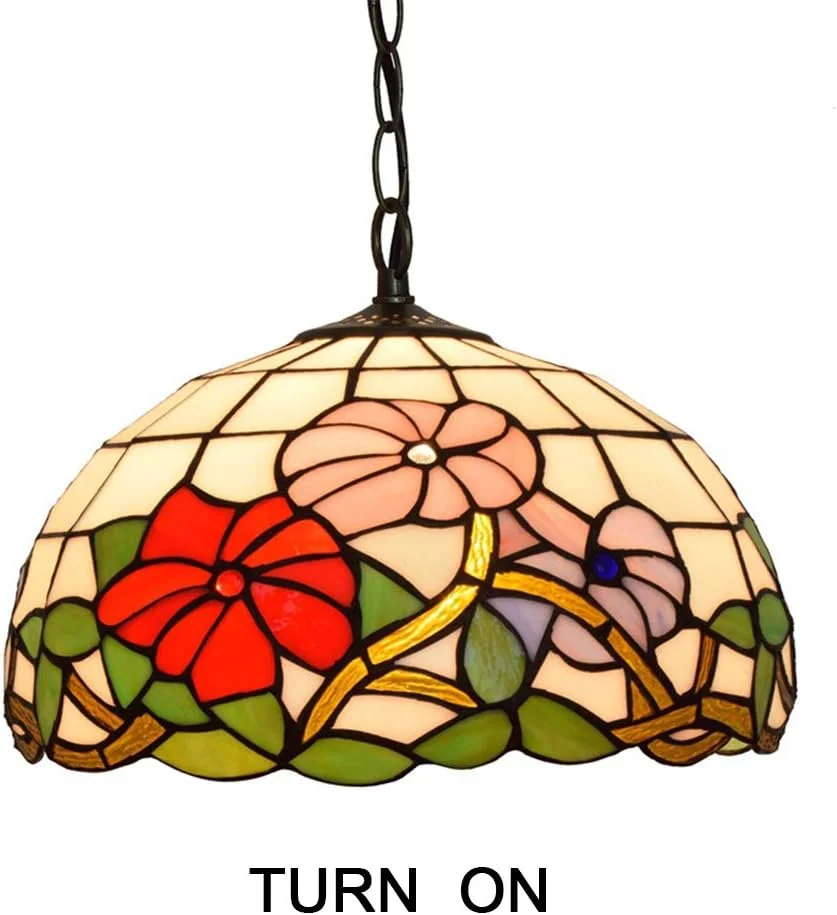 چراغ آویز به سبک تیفانی، لوستر شیشه ای رنگی به سبک روستایی، آباژور زنجیری آویز برای اتاق خواب، اتاق نشیمن، اتاق غذاخوری، آشپزخانه، 12 اینچ چراغ آویز به سبک تیفانی، لوستر شیشه ای رنگی به سبک روستایی، آباژور زنجیری آویز برای اتاق خواب، اتاق نشیمن، اتاق غذاخوری، آشپزخانه، 12 اینچ