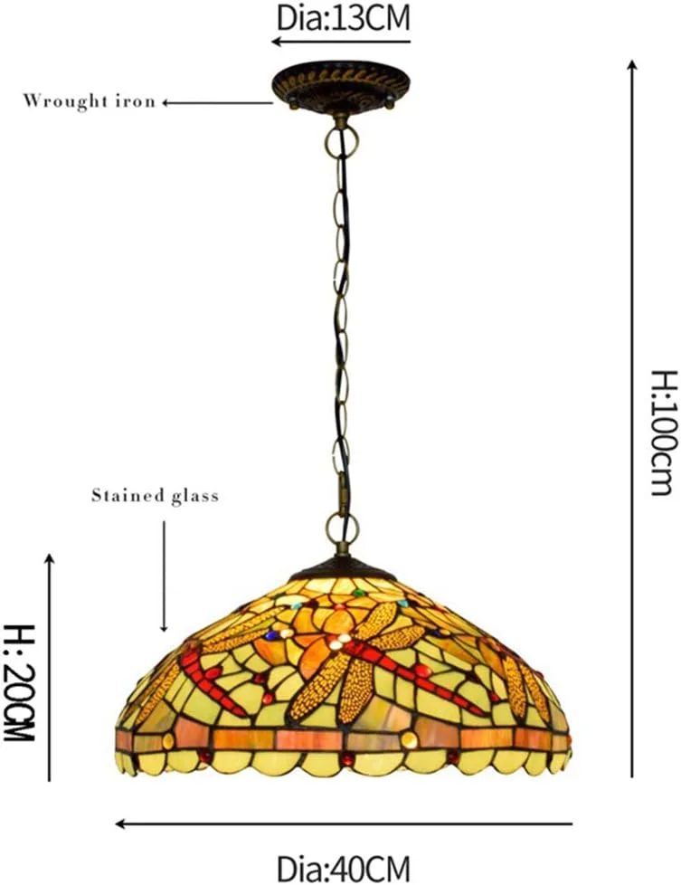 چراغ آویز تیفانی، طراحی وینتیج، لوستر شیشه رنگی، مناسب اتاق نشیمن، اتاق غذاخوری، ایوان، راهرو، بالکن، چراغ آویز سقفی E27، روشنایی 16 اینچ چراغ آویز تیفانی، طراحی وینتیج، لوستر شیشه رنگی، مناسب اتاق نشیمن، اتاق غذاخوری، ایوان، راهرو، بالکن، چراغ آویز سقفی E27، روشنایی 16 اینچ