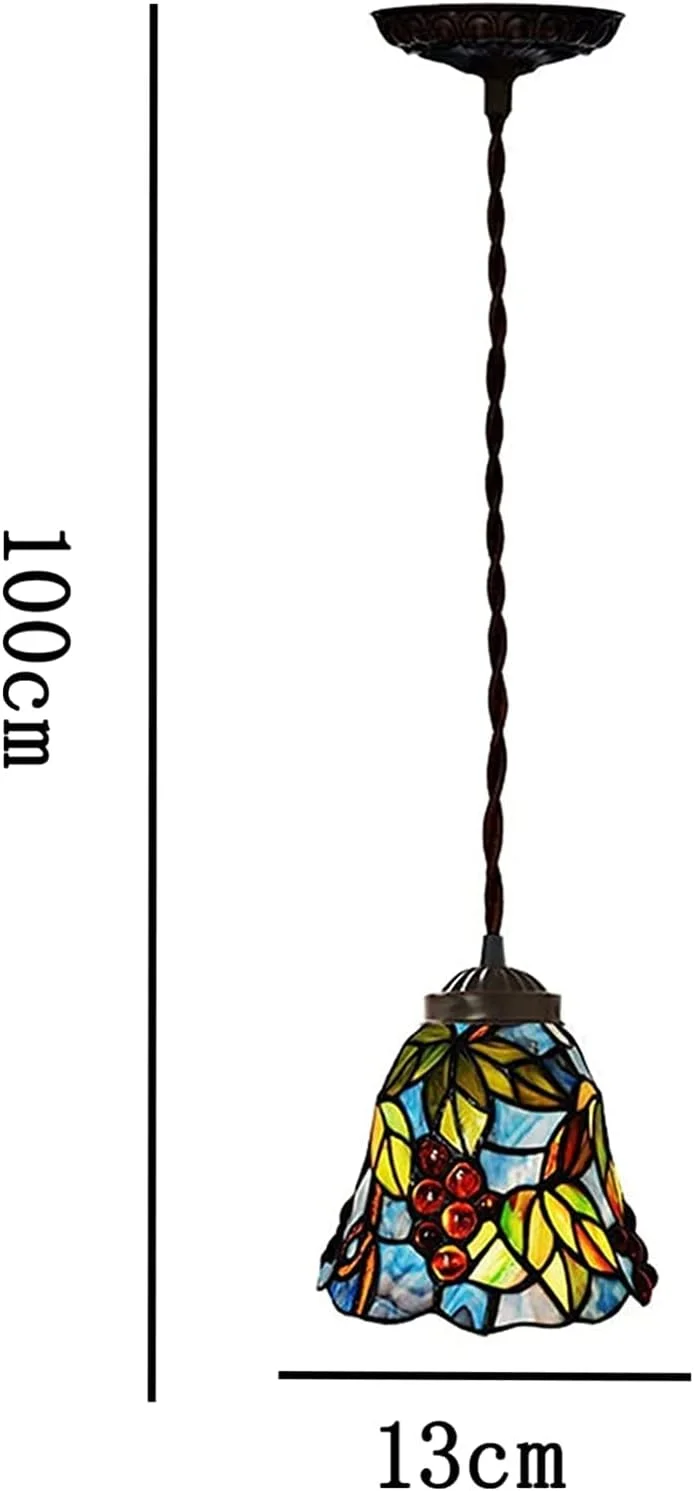 چراغ آویز انگوری مینیاتوری 7 اینچی به سبک تیفانی، چراغ های آویز دست ساز پاستورال، لوستر شیشه ای رنگی وینتیج برای راهرو اتاق غذاخوری چراغ آویز انگوری مینیاتوری 7 اینچی به سبک تیفانی، چراغ های آویز دست ساز پاستورال، لوستر شیشه ای رنگی وینتیج برای راهرو اتاق غذاخوری