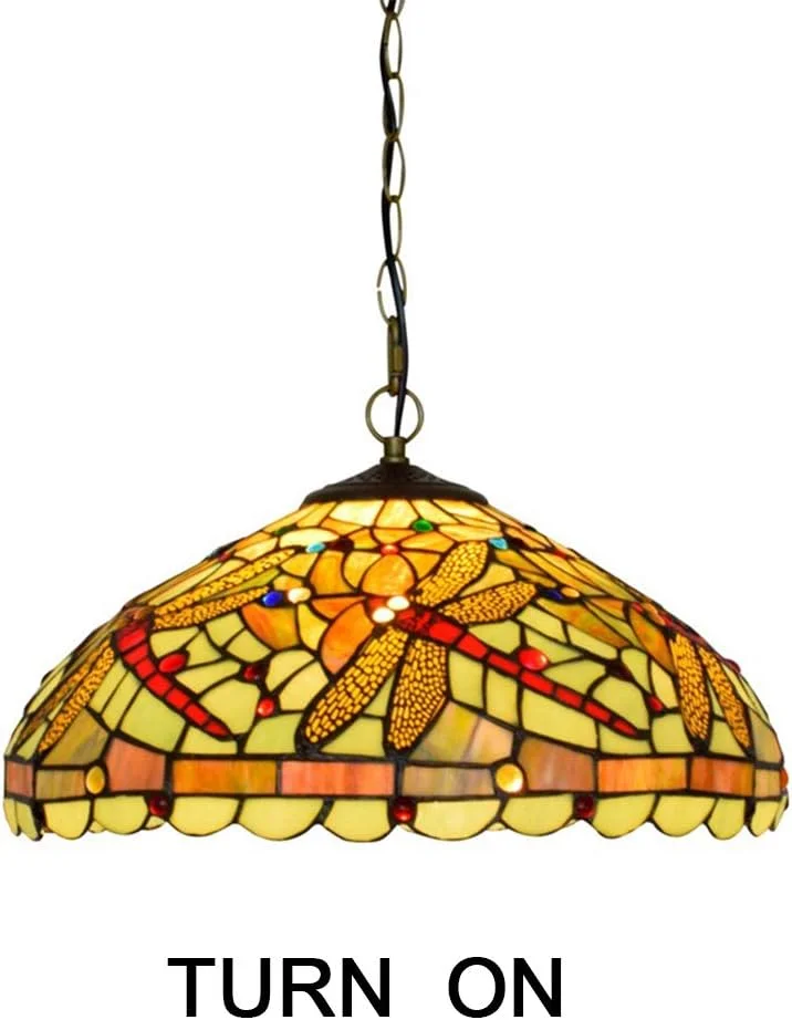 چراغ آویز تیفانی، طراحی وینتیج، لوستر شیشه رنگی، مناسب اتاق نشیمن، اتاق غذاخوری، ایوان، راهرو، بالکن، چراغ آویز سقفی E27، روشنایی 16 اینچ چراغ آویز تیفانی، طراحی وینتیج، لوستر شیشه رنگی، مناسب اتاق نشیمن، اتاق غذاخوری، ایوان، راهرو، بالکن، چراغ آویز سقفی E27، روشنایی 16 اینچ