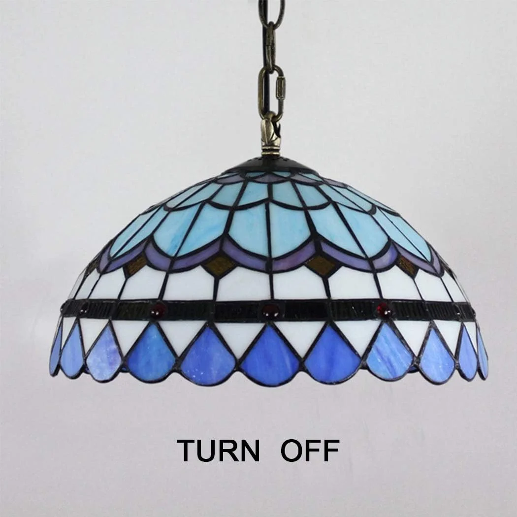 چراغ آویز تیفانی، لوستر آویز به سبک باروک مدیترانه ای آبی، لوستر شیشه ای رنگی خلاقانه، چراغ های گرد برای اتاق نشیمن، اتاق غذاخوری، ایوان، راهرو، بالکن، 12 اینچ چراغ آویز تیفانی، لوستر آویز به سبک باروک مدیترانه ای آبی، لوستر شیشه ای رنگی خلاقانه، چراغ های گرد برای اتاق نشیمن، اتاق غذاخوری، ایوان، راهرو، بالکن، 12 اینچ