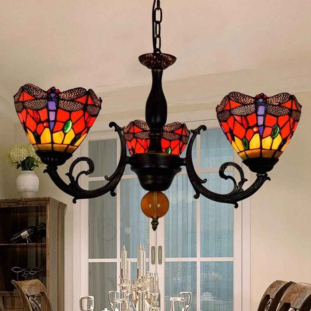 لوستر آویز طرح تیفانی مدل سنجاقک، لوستر با شیشه رنگی 6 اینچی، چراغ آویز 3/5 شاخه، مناسب برای اتاق خواب، اتاق نشیمن، اتاق غذاخوری، ویلا، سرپیچ E27، 3 لامپه لوستر آویز طرح تیفانی مدل سنجاقک، لوستر با شیشه رنگی 6 اینچی، چراغ آویز 3/5 شاخه، مناسب برای اتاق خواب، اتاق نشیمن، اتاق غذاخوری، ویلا، سرپیچ E27، 3 لامپه