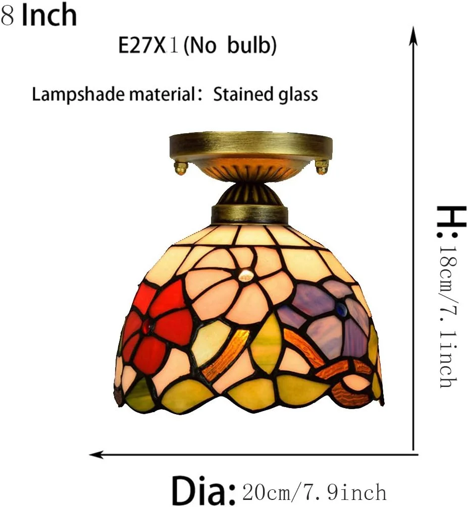چراغ سقفی طرح تیفانی گل نیلوفر صبحگاهی، روشنایی سقفی شیشه ای دست ساز به سبک روستایی، چراغ سقفی روکار برای اتاق خواب یا ایوان، 20 سانتی متر چراغ سقفی طرح تیفانی گل نیلوفر صبحگاهی، روشنایی سقفی شیشه ای دست ساز به سبک روستایی، چراغ سقفی روکار برای اتاق خواب یا ایوان، 20 سانتی متر