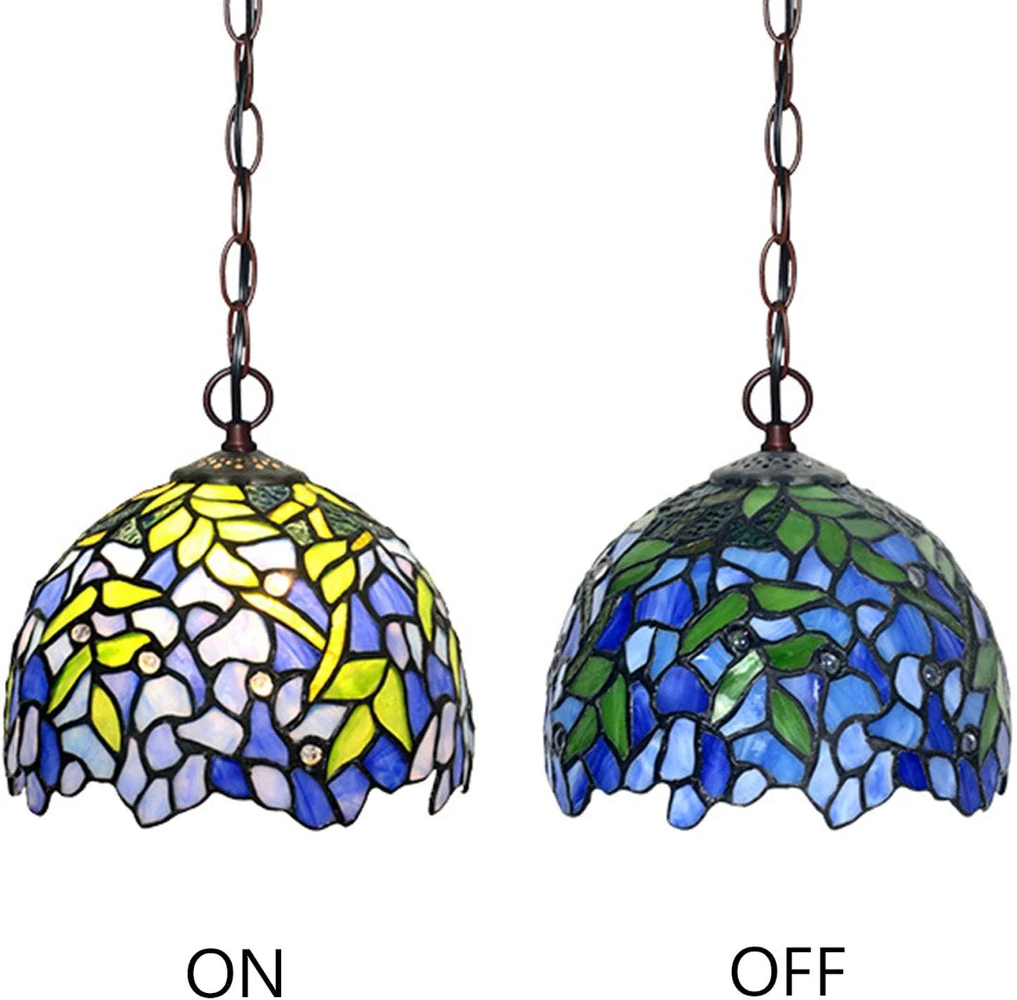 چراغ آویز به سبک تیفانی، 8 اینچی، چراغ آویز طرح گل ویستریا، شیشه رنگی، روشنایی سقفی، طراحی وینتیج E27، تک لامپ مناسب اتاق نشیمن، اتاق غذاخوری، هدیه چراغ آویز به سبک تیفانی، 8 اینچی، چراغ آویز طرح گل ویستریا، شیشه رنگی، روشنایی سقفی، طراحی وینتیج E27، تک لامپ مناسب اتاق نشیمن، اتاق غذاخوری، هدیه