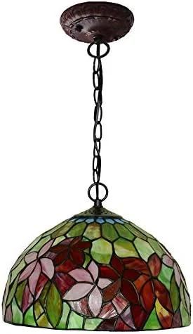 چراغ آویز تیفانی، روشنایی آویز شیشه ای رنگی به سبک تیفانی، چراغ های لوستر تیفانی برای اتاق ناهارخوری، اتاق خواب، اتاق نشیمن به عنوان چراغ سقفی آویز 12 اینچی چراغ آویز تیفانی، روشنایی آویز شیشه ای رنگی به سبک تیفانی، چراغ های لوستر تیفانی برای اتاق ناهارخوری، اتاق خواب، اتاق نشیمن به عنوان چراغ سقفی آویز 12 اینچی