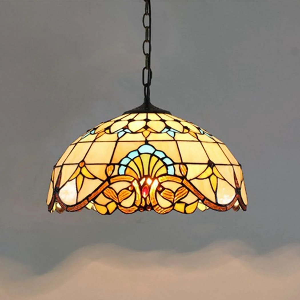 چراغ آویز طرح تیفانی 16 اینچی، سبک اروپایی رترو باروک، هنر خلاقانه، لوستر شیشه ای رنگی، مناسب برای اتاق خواب، دفتر کار، رستوران، کافه و بار چراغ آویز طرح تیفانی 16 اینچی، سبک اروپایی رترو باروک، هنر خلاقانه، لوستر شیشه ای رنگی، مناسب برای اتاق خواب، دفتر کار، رستوران، کافه و بار