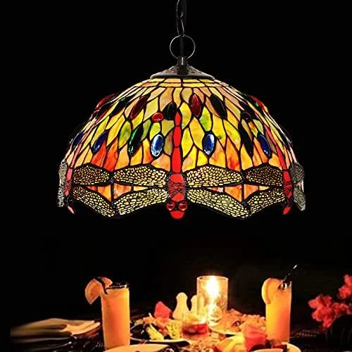 چراغ آویز تیفانی 12 اینچی، چراغ آویز شیشه ای رنگی شش ضلعی، چراغ های لوستر سبک ماموریتی برای اتاق نشیمن، اتاق غذاخوری، اتاق خواب چراغ آویز تیفانی 12 اینچی، چراغ آویز شیشه ای رنگی شش ضلعی، چراغ های لوستر سبک ماموریتی برای اتاق نشیمن، اتاق غذاخوری، اتاق خواب