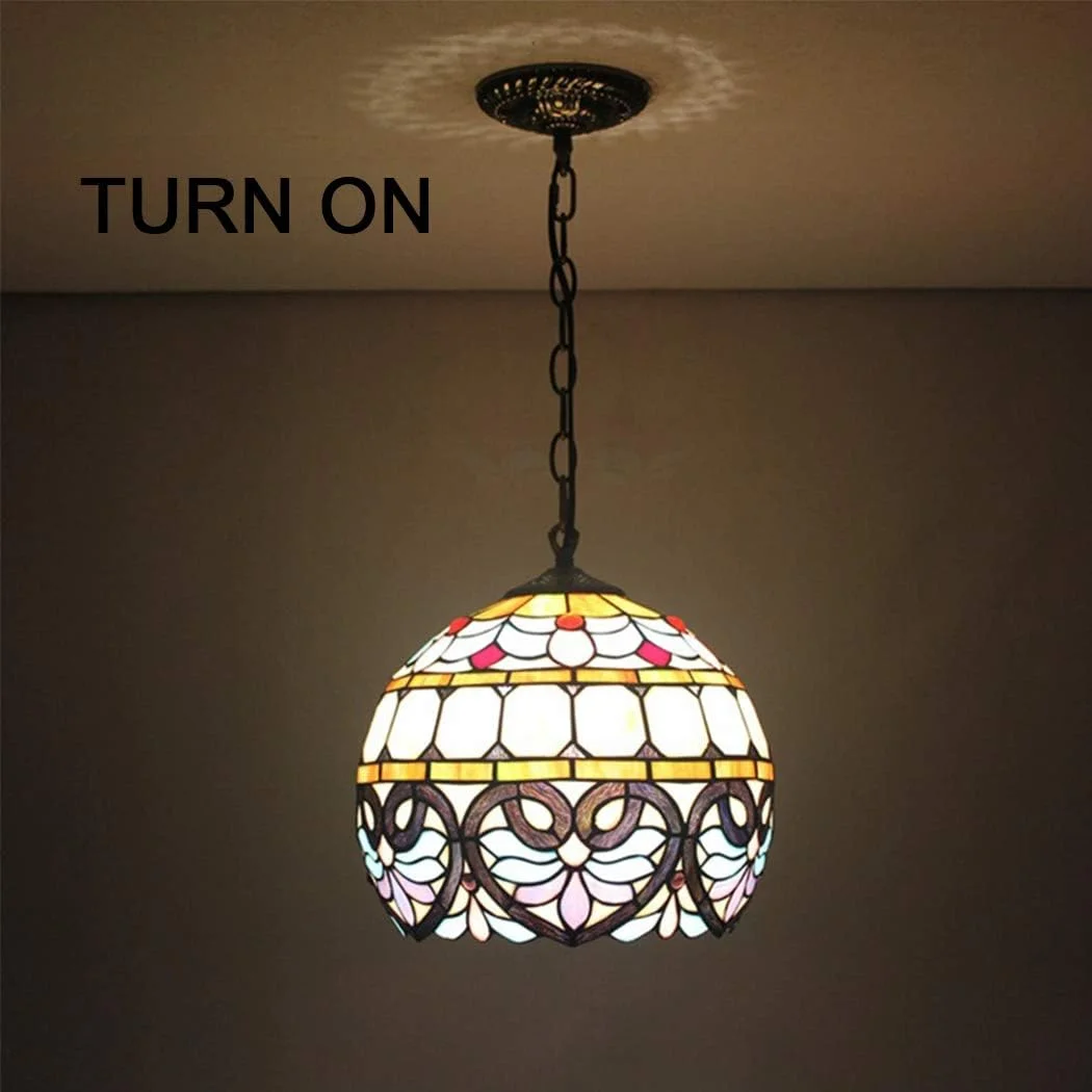 چراغ آویز تیفانی 12 اینچی، لوستر باروک اروپایی، چراغ آویز خلاقانه و گرم، شیشه رنگی، مناسب اتاق نشیمن، اتاق غذاخوری، ایوان، راهرو، بالکن و بار چراغ آویز تیفانی 12 اینچی، لوستر باروک اروپایی، چراغ آویز خلاقانه و گرم، شیشه رنگی، مناسب اتاق نشیمن، اتاق غذاخوری، ایوان، راهرو، بالکن و بار