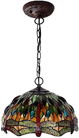 چراغ آویز تیفانی 12 اینچی، چراغ آویز شیشه ای رنگی شش ضلعی، چراغ های لوستر سبک ماموریتی برای اتاق نشیمن، اتاق غذاخوری، اتاق خواب چراغ آویز تیفانی 12 اینچی، چراغ آویز شیشه ای رنگی شش ضلعی، چراغ های لوستر سبک ماموریتی برای اتاق نشیمن، اتاق غذاخوری، اتاق خواب