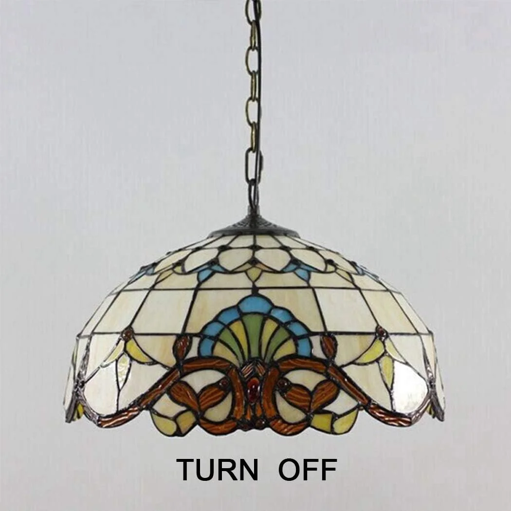 چراغ آویز طرح تیفانی 16 اینچی، سبک اروپایی رترو باروک، هنر خلاقانه، لوستر شیشه ای رنگی، مناسب برای اتاق خواب، دفتر کار، رستوران، کافه و بار چراغ آویز طرح تیفانی 16 اینچی، سبک اروپایی رترو باروک، هنر خلاقانه، لوستر شیشه ای رنگی، مناسب برای اتاق خواب، دفتر کار، رستوران، کافه و بار