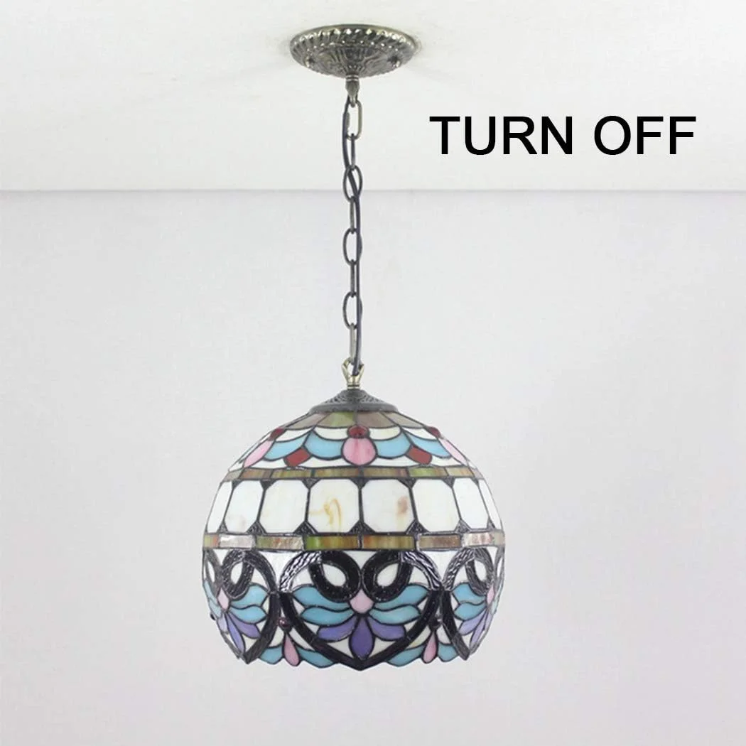 چراغ آویز تیفانی 12 اینچی، لوستر باروک اروپایی، چراغ آویز خلاقانه و گرم، شیشه رنگی، مناسب اتاق نشیمن، اتاق غذاخوری، ایوان، راهرو، بالکن و بار چراغ آویز تیفانی 12 اینچی، لوستر باروک اروپایی، چراغ آویز خلاقانه و گرم، شیشه رنگی، مناسب اتاق نشیمن، اتاق غذاخوری، ایوان، راهرو، بالکن و بار