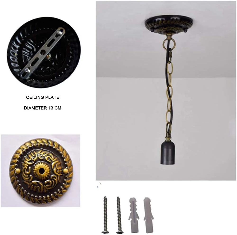 چراغ آویز 30 سانتی متری به سبک تیفانی، لوستر شیشه ای رنگی باروک اروپایی، مناسب برای اتاق خواب، دفتر کار، رستوران، کافه و بار