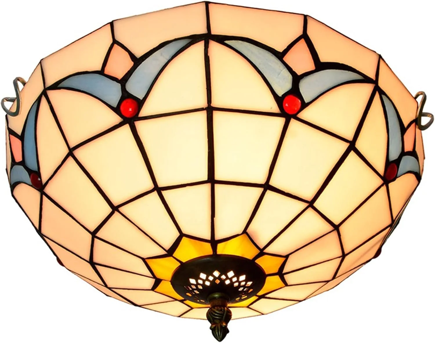 چراغ سقفی به سبک تیفانی، لوستر سقفی با شیشه رنگی 12 اینچی دست ساز طرح گل لیلی، مناسب برای راهرو، اتاق نشیمن و اتاق خواب چراغ سقفی به سبک تیفانی، لوستر سقفی با شیشه رنگی 12 اینچی دست ساز طرح گل لیلی، مناسب برای راهرو، اتاق نشیمن و اتاق خواب