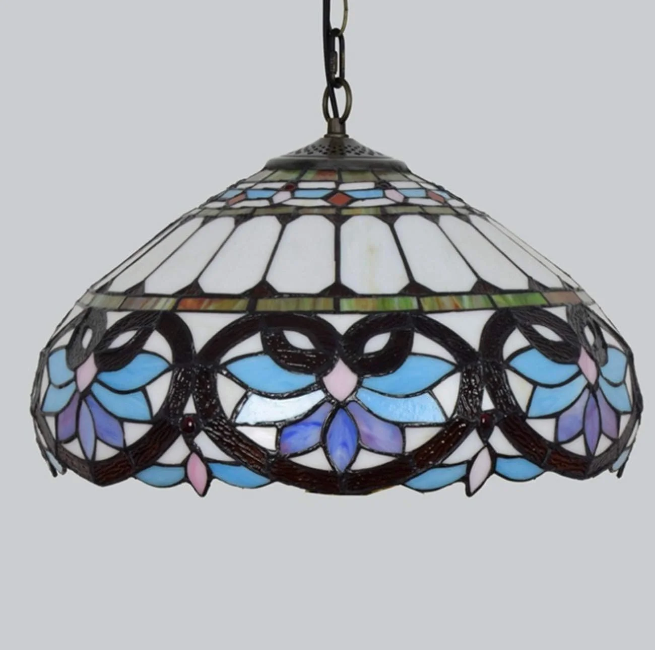 چراغ آویز هنری به سبک تیفانی 16 اینچی، لوستر تزئینی شیشه ای رنگی رترو برای اتاق غذاخوری، مناسب راهرو (لامپ شامل نمی شود)/E27 چراغ آویز هنری به سبک تیفانی 16 اینچی، لوستر تزئینی شیشه ای رنگی رترو برای اتاق غذاخوری، مناسب راهرو (لامپ شامل نمی شود)/E27